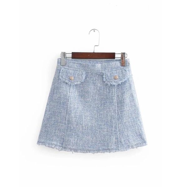 

2018 fashion women button decoration mini skirt summer casual ladies elegant a-line skirt p568, Black
