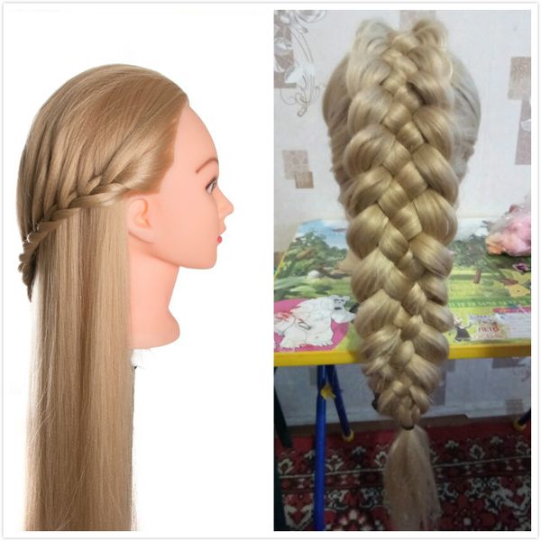 2019 Hairdressers 80 Cm Hair Synthetic Mannequin Head Hairstyles