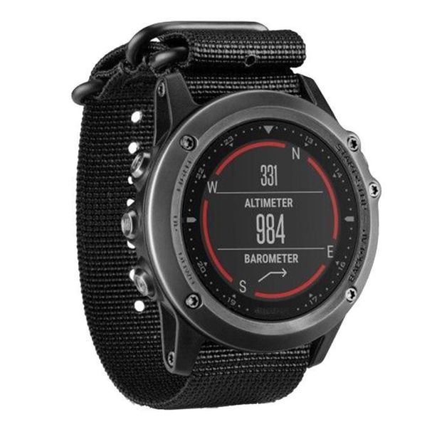 

ycys-for garmin fenix 3 /hr nylon strap wrist watch band black, Black;brown