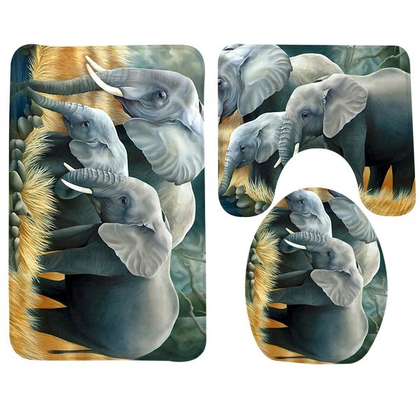 

3pcs bathroom mat set cartoon animal bath mat cute toilet anti slip soft foam bath rug set bathroom products