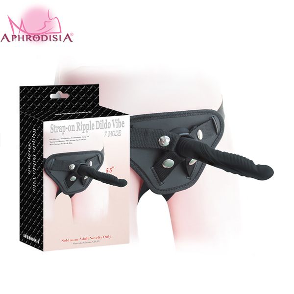 Aphrodisia Strapon vibrador vibrador para mulheres 7 velocidade Strap controle remoto em Anal Butt Plug Sex Toys para Unisex Couples Harness C18110901