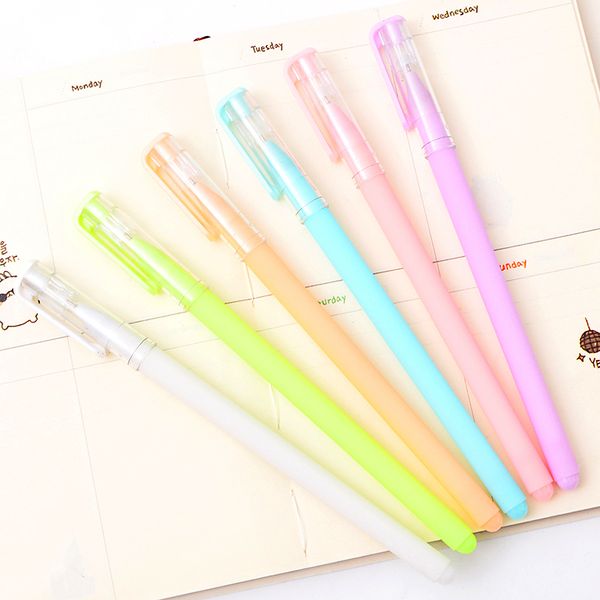 

6 pcs/lot creative jelly gel pen crystal love 0.38mm black ink color pens for school office writing stationery gifts supplies