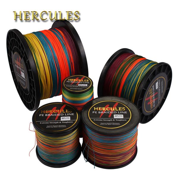 

hercules braided fishing line 8 strands multicolor 100m 300m 500m 1000m 1500m 2000m sea fishing cord linha multifilamento 8 fio