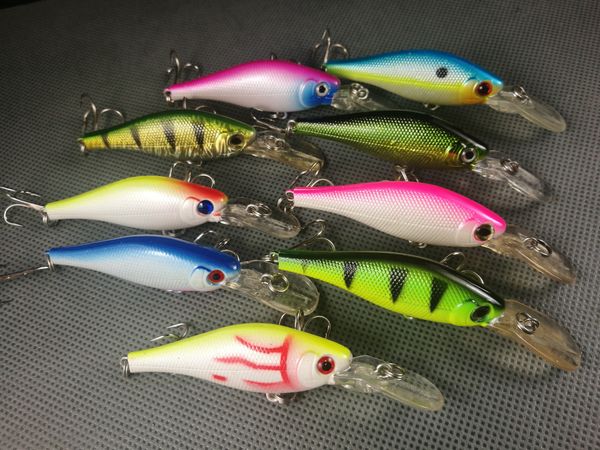 

wholesale lot 24 fishing lures lure fishing bait crankbait fishing tackle minnow hooks bass 6.2g/8.5cm
