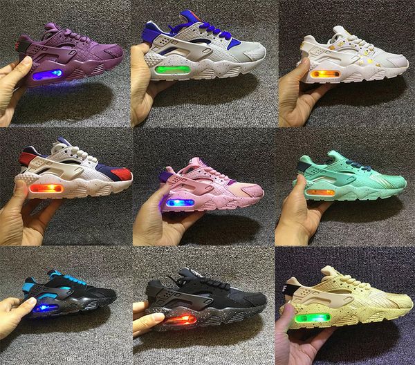 

new air huarache infant baby kids running shoes breathable mesh cushion huraches lighting huaraches designer sneakers eur 26-35, Black