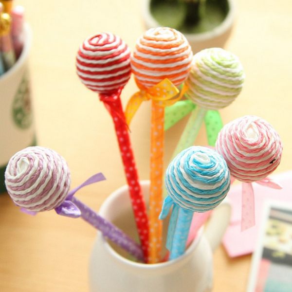 

1 пк новый симпатичные шаровые леденцы шариковые ручки дети kawaii конфеты симпатичные канцелярские школьные принадлежности случайный цвет, Blue;orange