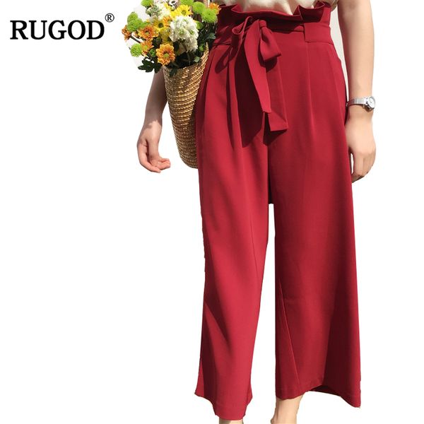 

rugod casual women long pants 2018 new arrival spring summer autumn female trousers stylish loose style wide leg pants, Black;white