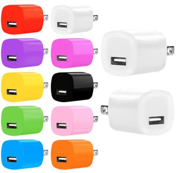 

Colorful 5V 1A US Ac house wall charger for samsung for iphone X 8 6 7 plus