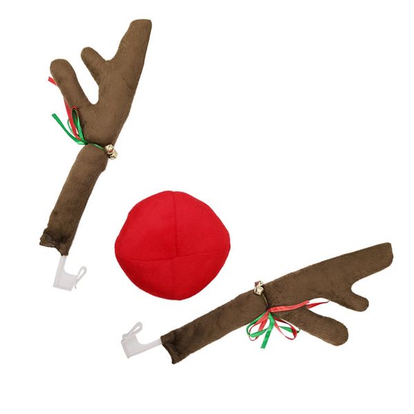 

reindeer christmas decor car vehicle nose horn costume set christmas reindeer antlers red nose ornaments car decoration