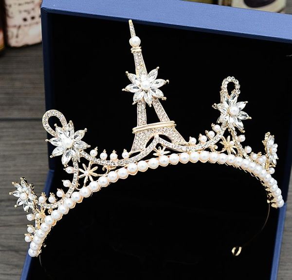 

bridal adornment tower crown decoration wedding dress accessories crystal hair hair gold, Silver