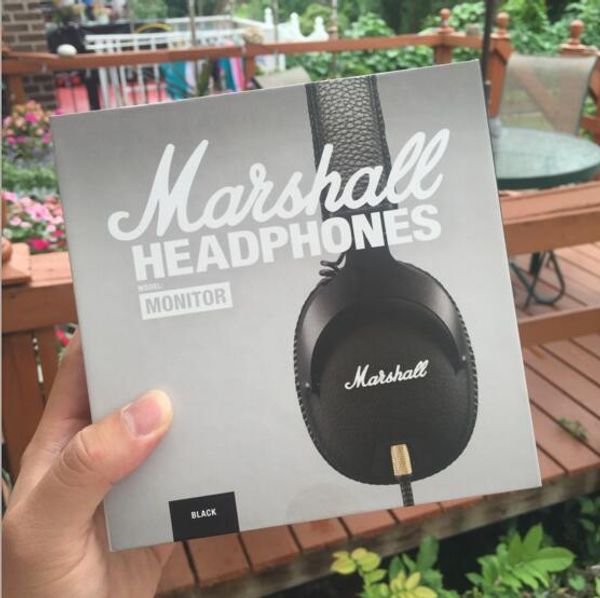 

marshall monitor foldable headphones with mic leather noise cancelling deep bass stereo earphones monitor dj hi-fi headphone phone headset
