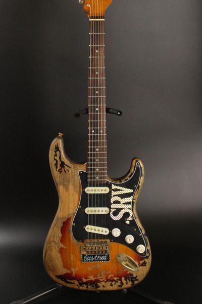 Meister gebaut SRV Stevie Ray Vaughan Heavy Relic St. Tribute Vintage braune E -Gitarren -Alder -Körper, Relic Cigarette Smoke Narbenschiffstock