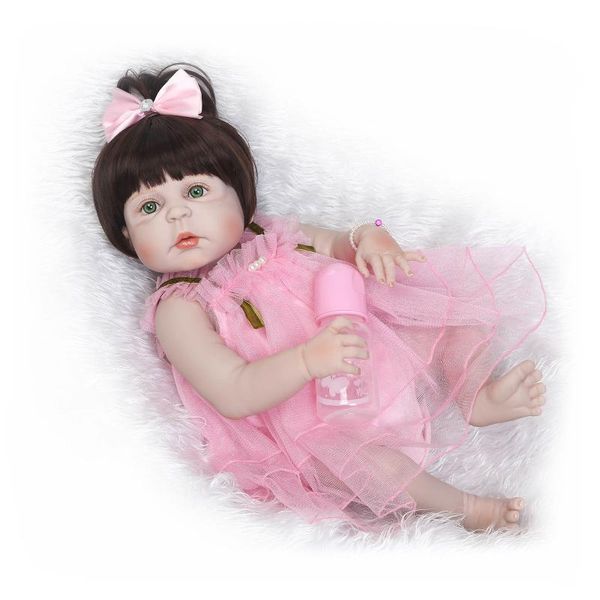 

22 дюймов полный винил boneca bebe reborn кукла всего тела мягкие силиконовые reborn куклы детские реалистичные куклы reborn для девочек под