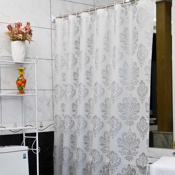 2019 Peva Fabric Shower Curtain With Hooks Waterproof Plastic Bath