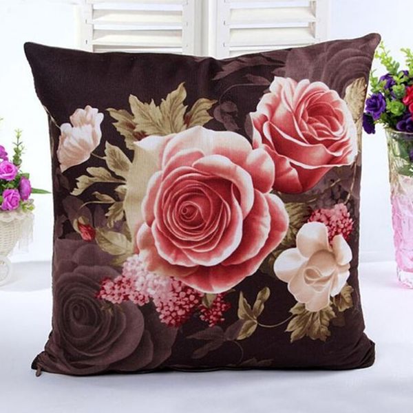 

brand new qualified printing dyeing peony bed home decorative pillow case cushion case wholesale