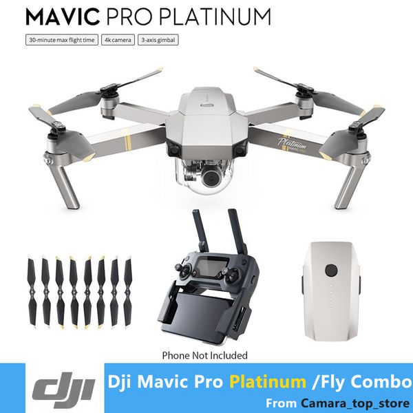 

dji mavic platinum fly more combo flight time 30 mins control range 7 km gimbal 3-axis 4k hd camera