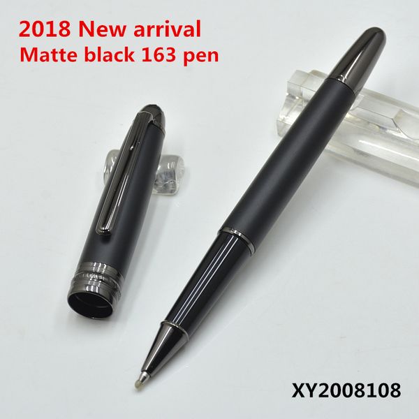 

luxury meister 163 matte black roller ball pen stationery office business mb brand classic school refill write pens for student gift, Blue;orange