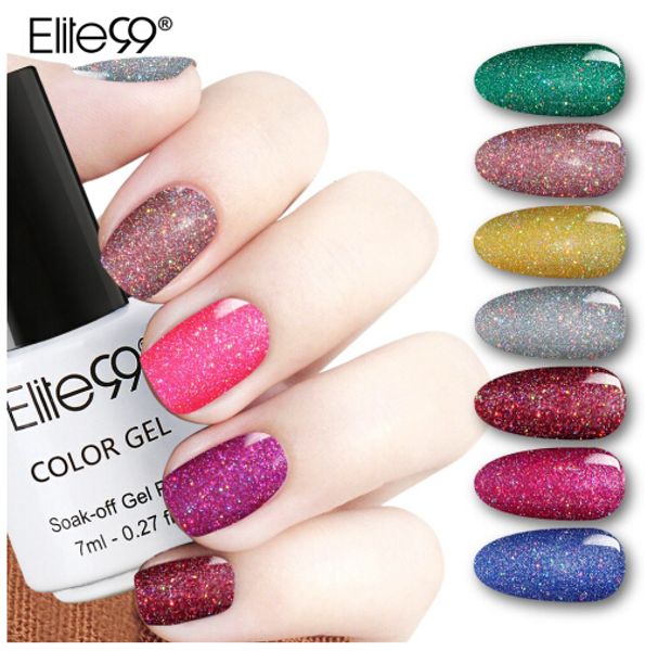 

elite99 bling 7ml neon nail gel polish 12 colors soak off uv led glitter gel lacquer nail art vernis long lasting gel varnishes, Red;pink