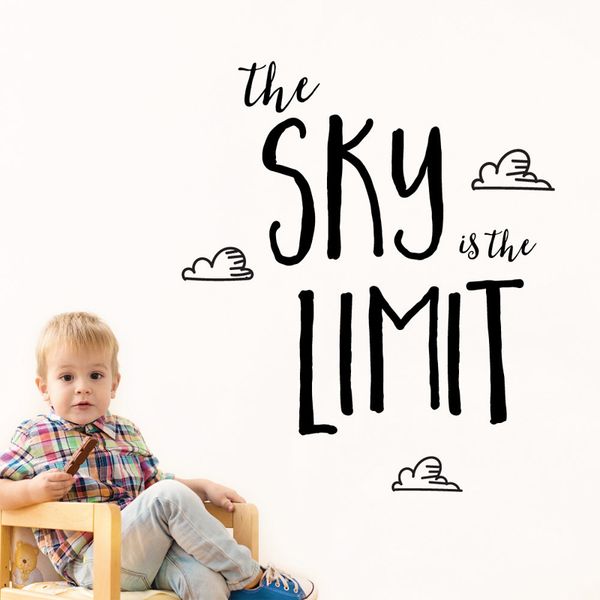 

sky is the limit love inspirational goals wall stickers for family baby nursery kids children's bedroom playroom k563