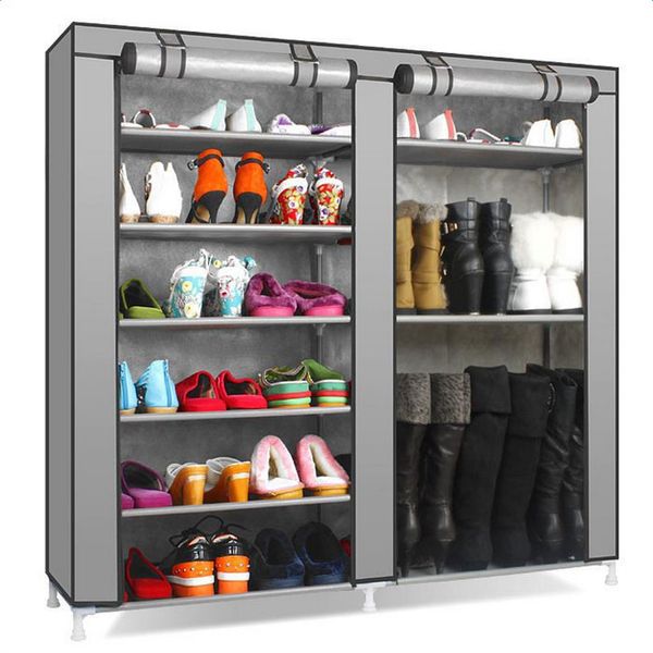 2019 Double Rows Non Woven Fabric Shoe Cabinet Large Rack Organizer Storage From Pingpingxu 36 19 Dhgate Com