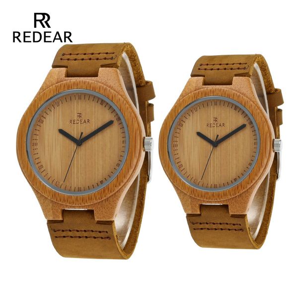 

redear woman watch 2018 lovers' watches men real leather band handmade quartz wristwatch as valentine's gift, Slivery;brown