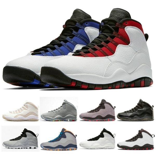 

chicago 10 10s mens basketball shoes cement ovo black powder blue x i'm back steel outdoor male sport sneakers us 7-13, White;red