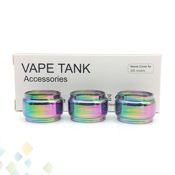 

Rainbow Bubble Glass Tube Extended Fat Boy Replacement Sleeve Fit TFV8 Baby V2 II Brit One mini ELLO TS Resa Baby DHL Free