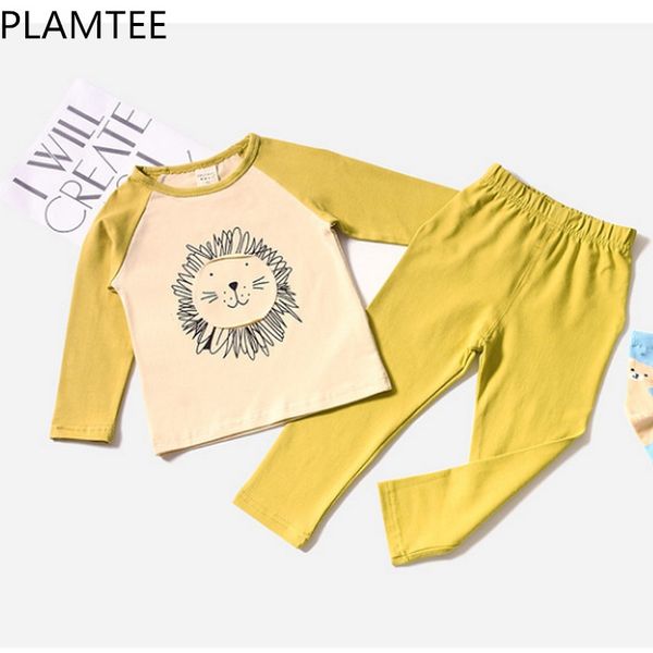 

plamtee children pajamas 2018 new spring cartoon long sleeves baby home suit comfortable cute children clothing 2-6y, Blue;red
