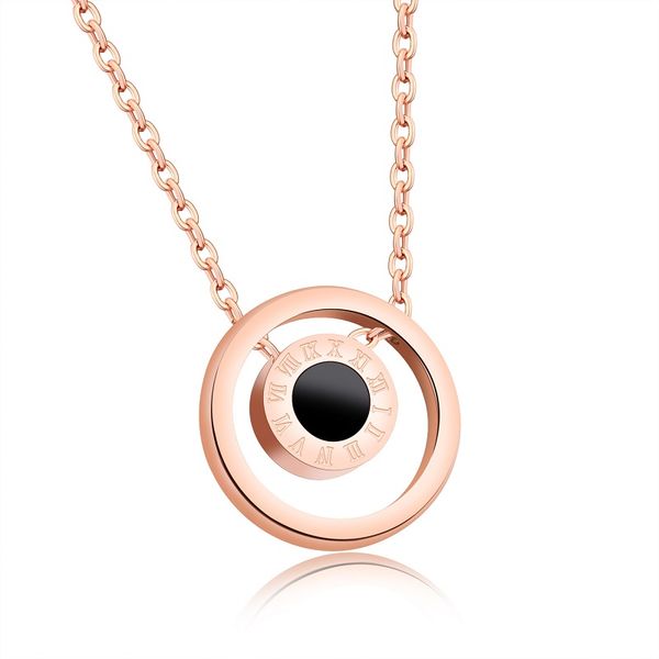 

rose gold color fashion women's ring pendant necklace stainless steel link chain necklace jewelry gift for lady girl 1194, Silver