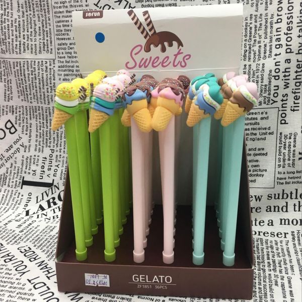 

1 piece lovely gel ink pen gift stationery school office supply kawaii handles creative cute candy silicone ice cream cones