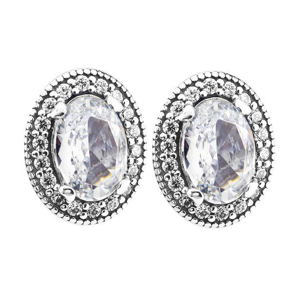 

compatible with pandora earrings 925 sterling silver vintage elegance stud earrings for women european style jewelry original fashion charm, Golden;silver