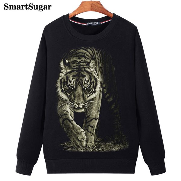 

3d hoodies tiger long sleeve 2018 autumn winter pullovers funny brand clothing tracksuits men fleece 5xl, Black