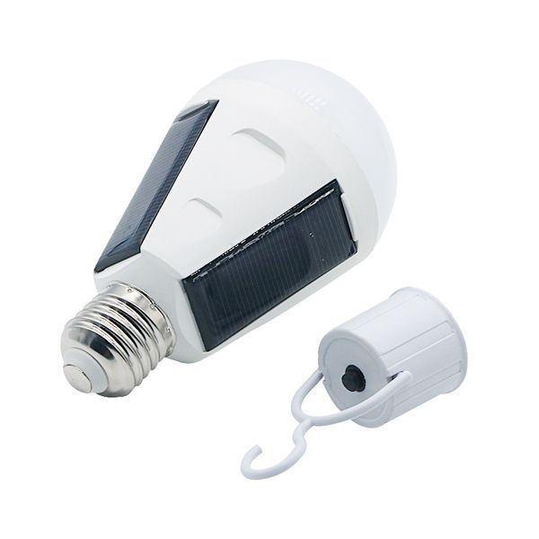 Portable E27 Recarregável LED Lâmpada Solar 7W 12W Smart Power Outages Bulbo de Emergência Com Interruptor para Camping Caminhadas Pesca