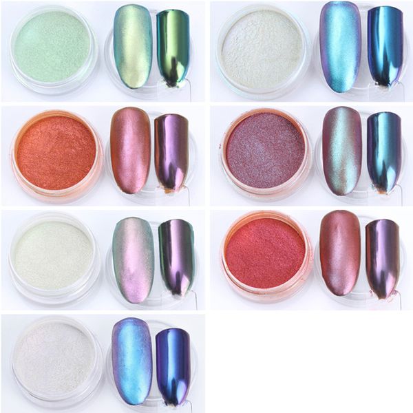 

1g mirror metallic unicorn nail glitter powder matte pigment nail decoration chrome manicure art glitter dust black base, Silver;gold