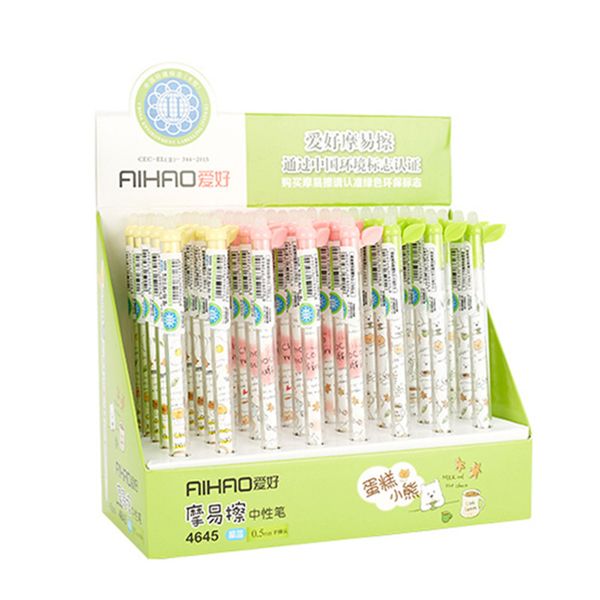 

new arrival aihao brand retractable 0.5mm point lovely design erasable pen 12pcs/lot smooth writing ing
