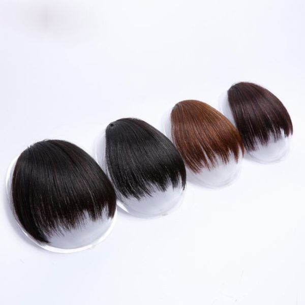 Short Fake Hair Bangs Heat Resistant Synthetic Hairpieces Clip In