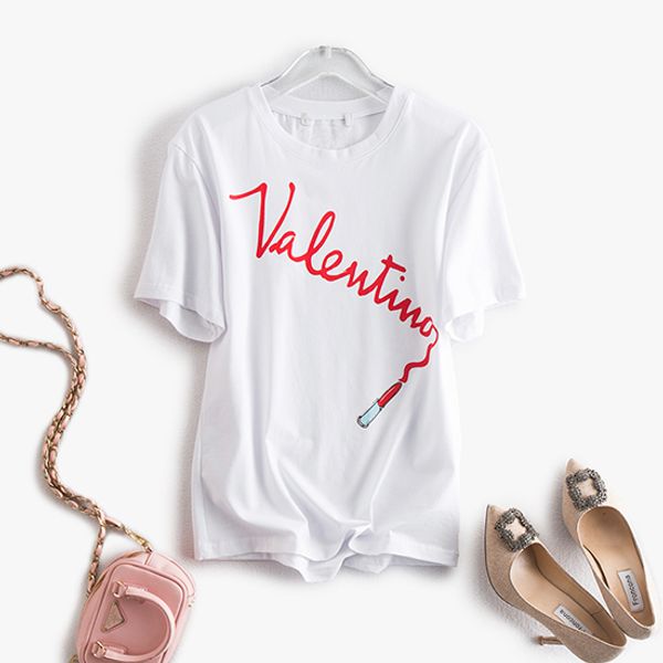 

[BEENI]Summer European fashion valentin spa cotton T-shirt High quality Letter Women Tee tops