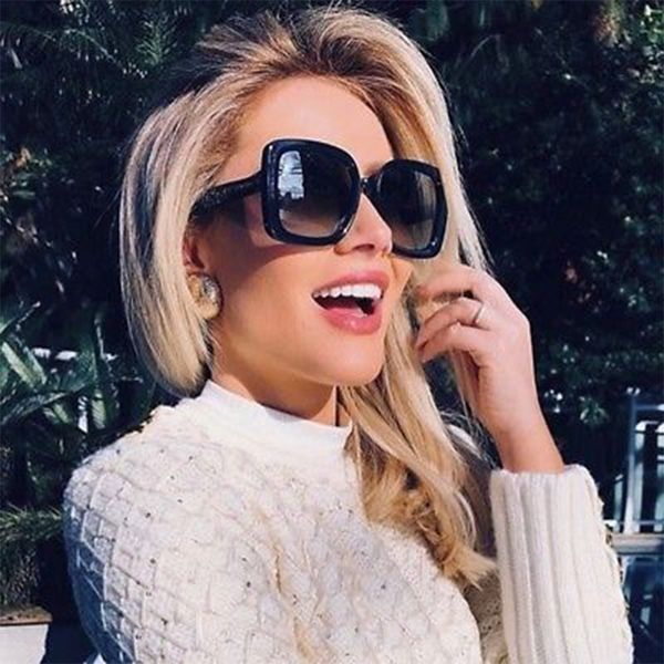 

luxury sun 2019 fashion fashion high d brand designer plastic frame for sunglasses shades gradient women lens black square glass leoqm