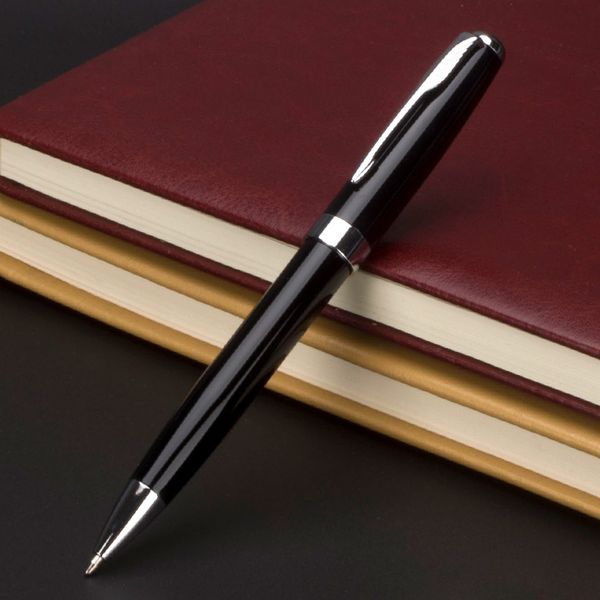 

1pcs/lot rotating metal ballpoint pen stainless steel ball pen steel bar oil commercial stationery ing, Blue;orange