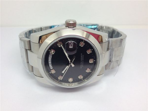 

luxury fashion men's brand watch, auto calendar wristwatches 128, Slivery;brown