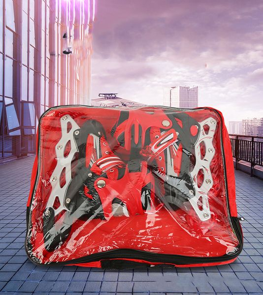 

transparent square roller skates handbag universal skates set bag roller waterproof backpack bag