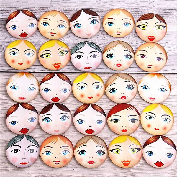 

sweet bell 20pcs new fashion mixed handmade glass cabochons pattern domed jewelry accessories d6419, Blue;slivery