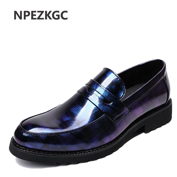 

npezkgc men dress shoes, business brand pu leather men shoes, casual design flats, oxfords, Black