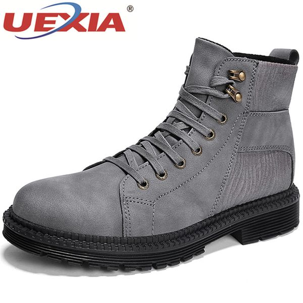 Großhandel 2019 UEXIA 2019 Wintermode Männer Stiefel Vintage Kampfstiefel Hohe Qualität Männer Stiefeletten Schwarz Männer Brogue Schuhe Casual Großhandel 2019 UEXIA 2019 Wintermode Männer Stiefel Vintage Kampfstiefel Hohe Qualität Männer Stiefeletten Schwarz Männer Brogue Schuhe Casual