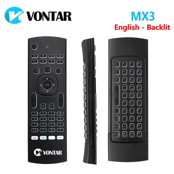

10pcs mx3 pro backlit with voice mini wireless keyboard remote control 2.4g ir learning air mouse for android tv box x96 mini
