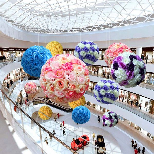 

rose balls 6-24 inch artificial fowers wedding silk flower decorate flower ball for wedding party decorations 15ab