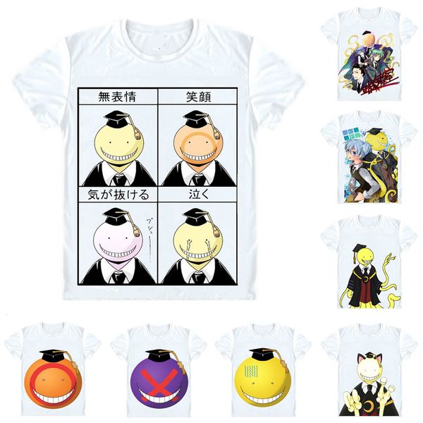

assassination classroom ansatsu kyoushitsu t-shirts short shirts anime korosensei ocs grim reaper demon king god of death cosplay shirt, White;black