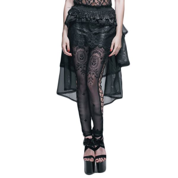 

gothic steampunk eugen yarn lace skirt 2017 spring autumn gauze black women personality fashionable skirts multi-layertrumpet