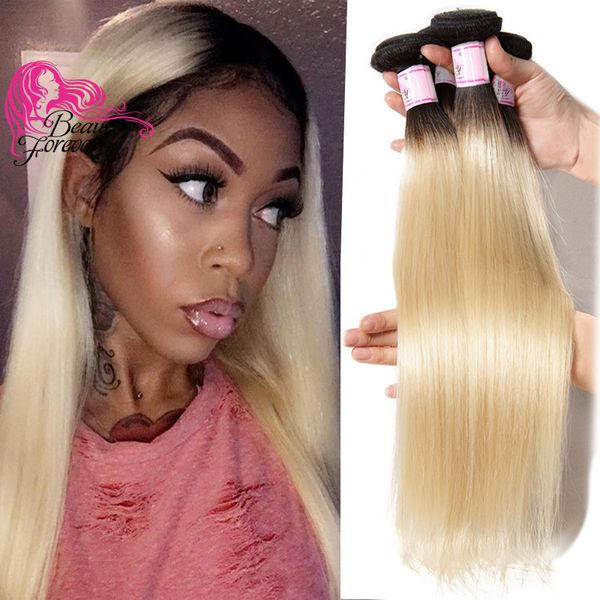 Beauty Forever T1b 613 Malaysian Silk Straight Hair Bundles Blonde