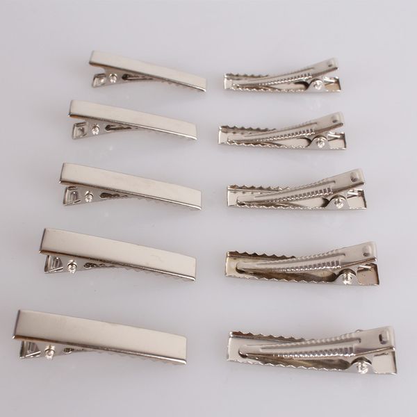 

2018 fashion new 300pcs/lot new prong barrettes & brooch clips finding, alligator clips, crocodile clips 32mm diy hairclips, Golden;silver